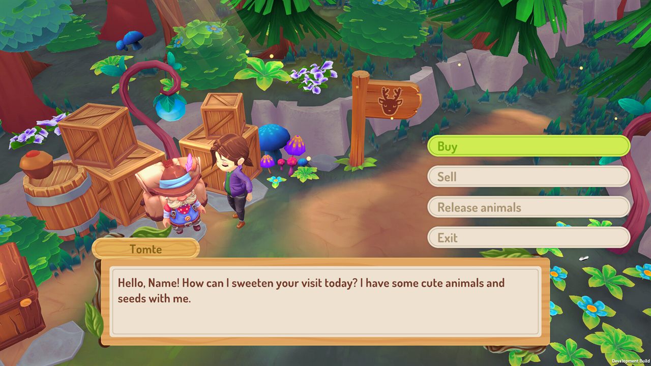 Trading with Tomte in the forest: buy, sell or release animals